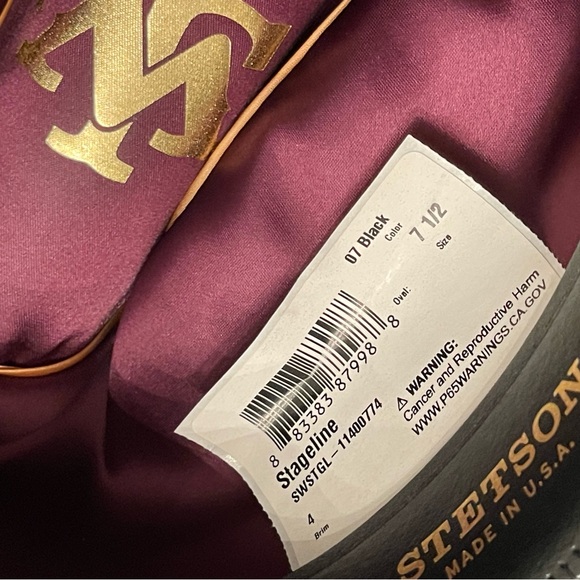 Stetson John Wayne Stageline Black 7  1/2 - Picture 12 of 16